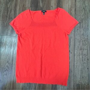 Talbots Red Orange Short Sleeve Top Size S